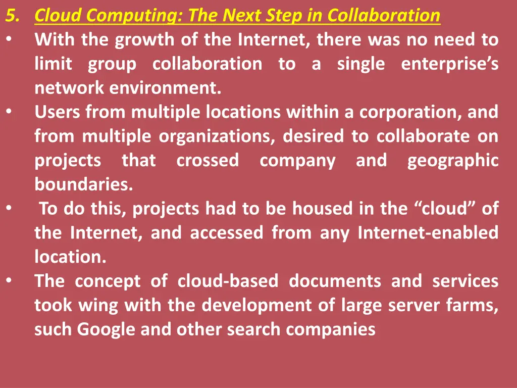 5 cloud computing the next step in collaboration