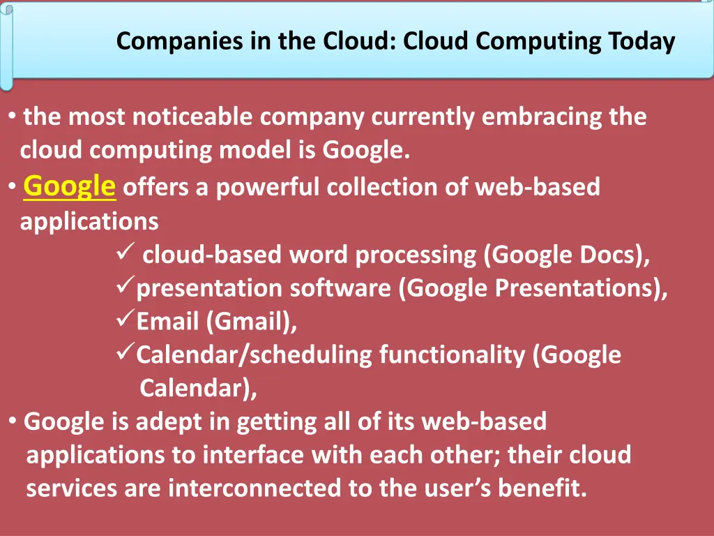 companies in the cloud cloud computing today