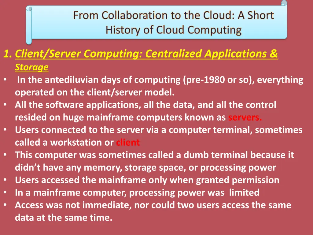 from collaboration to the cloud a short history