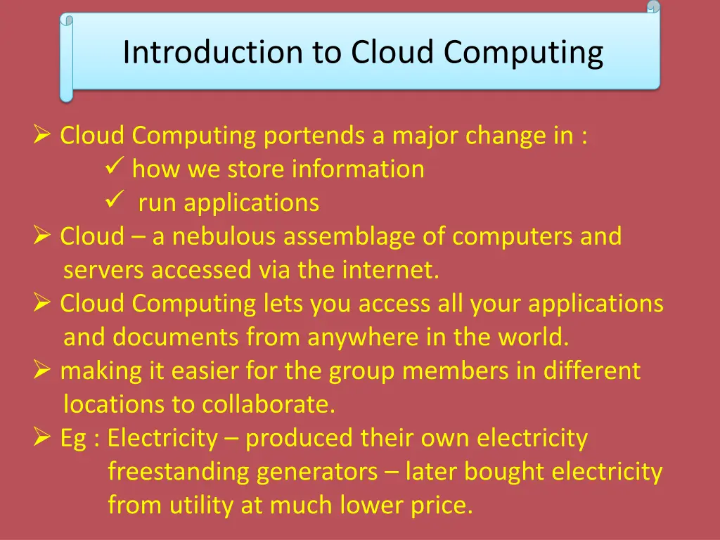 introduction to cloud computing