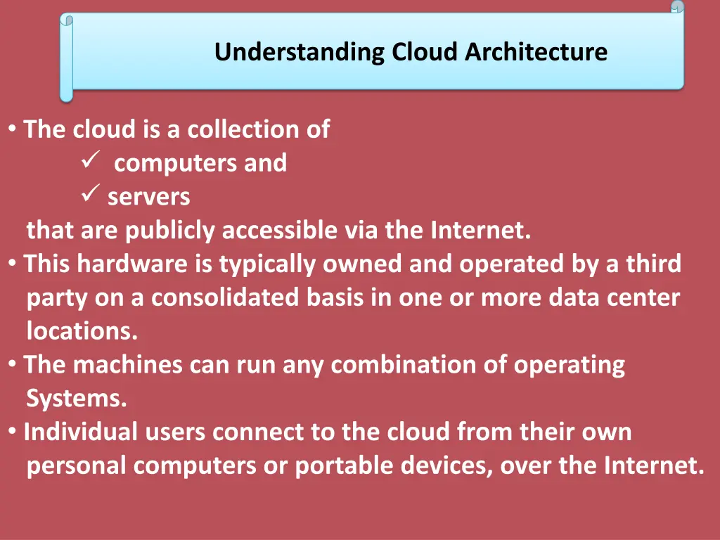 understanding cloud architecture