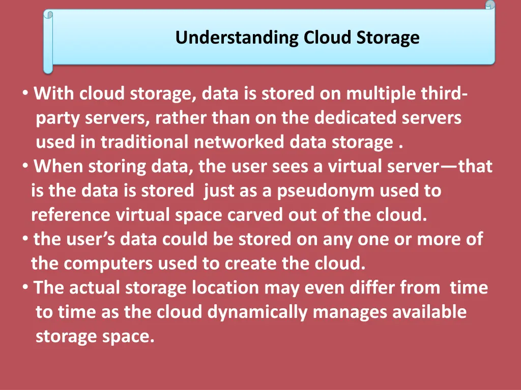 understanding cloud storage