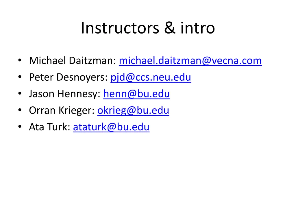 instructors intro