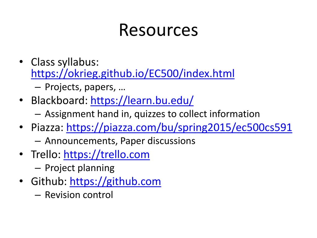 resources