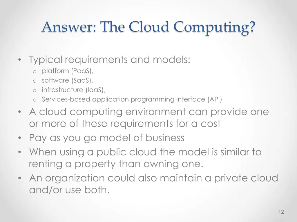 answer the cloud computing