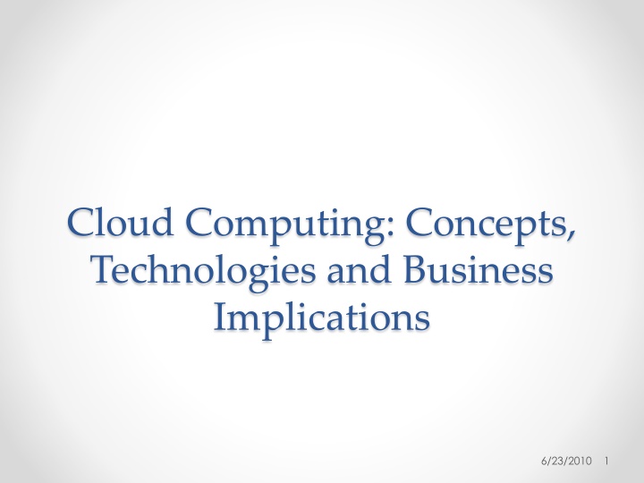 cloud computing concepts technologies