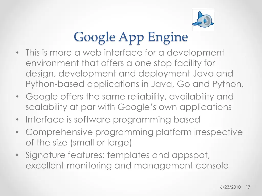 google app engine this is more a web interface