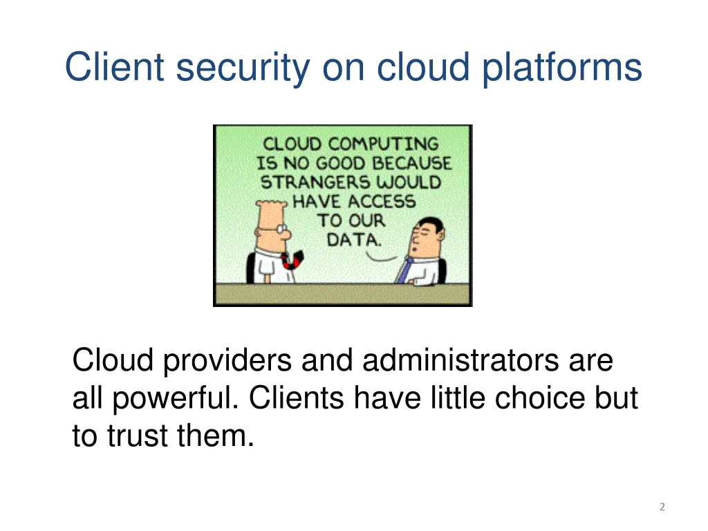 client security on cloud platforms