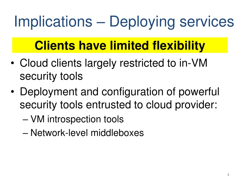 implications deploying services