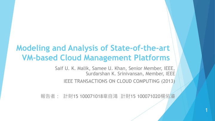 modeling and analysis of state