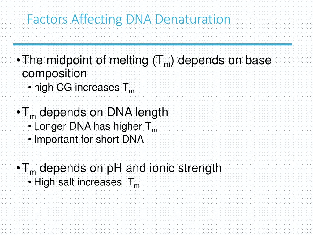 factors affecting dna denaturation