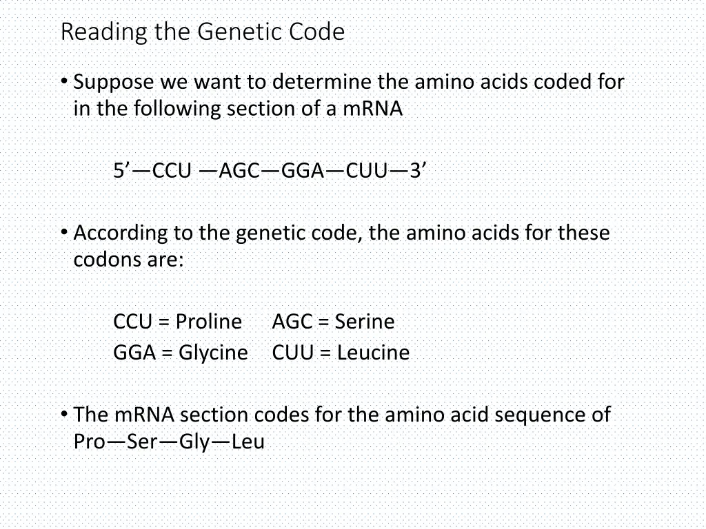 reading the genetic code