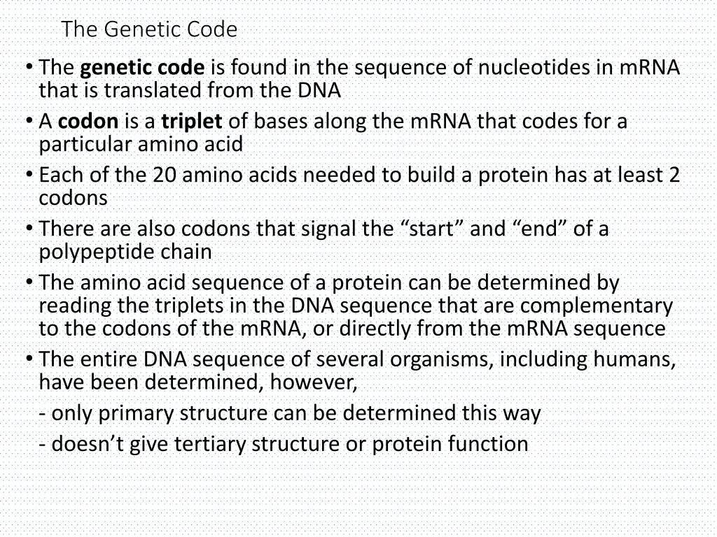 the genetic code the genetic code is found