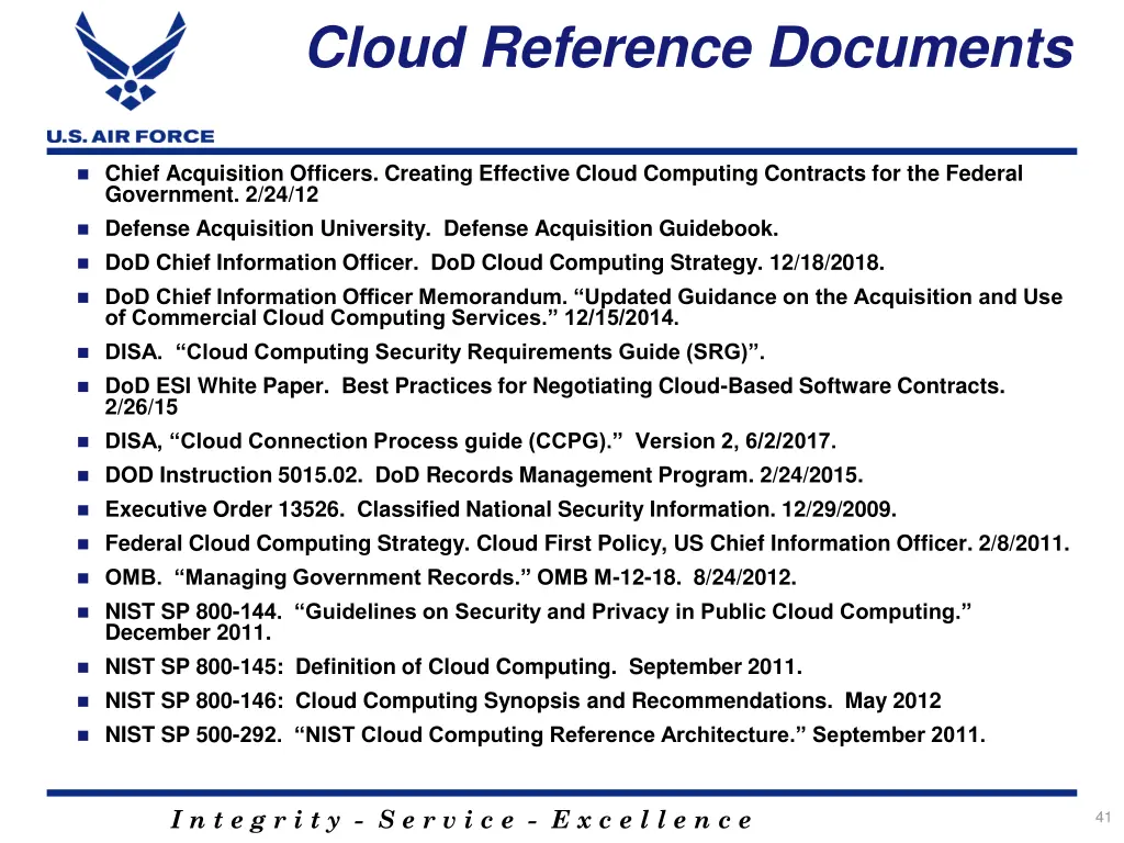 cloud reference documents