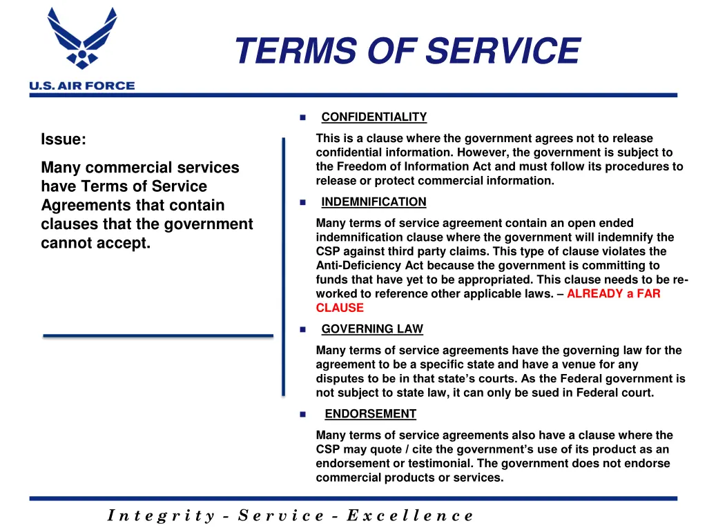 terms of service