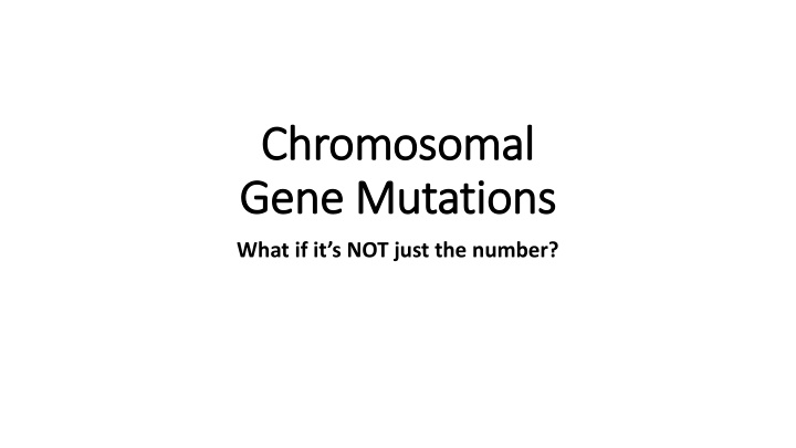 chromosomal chromosomal gene mutations gene