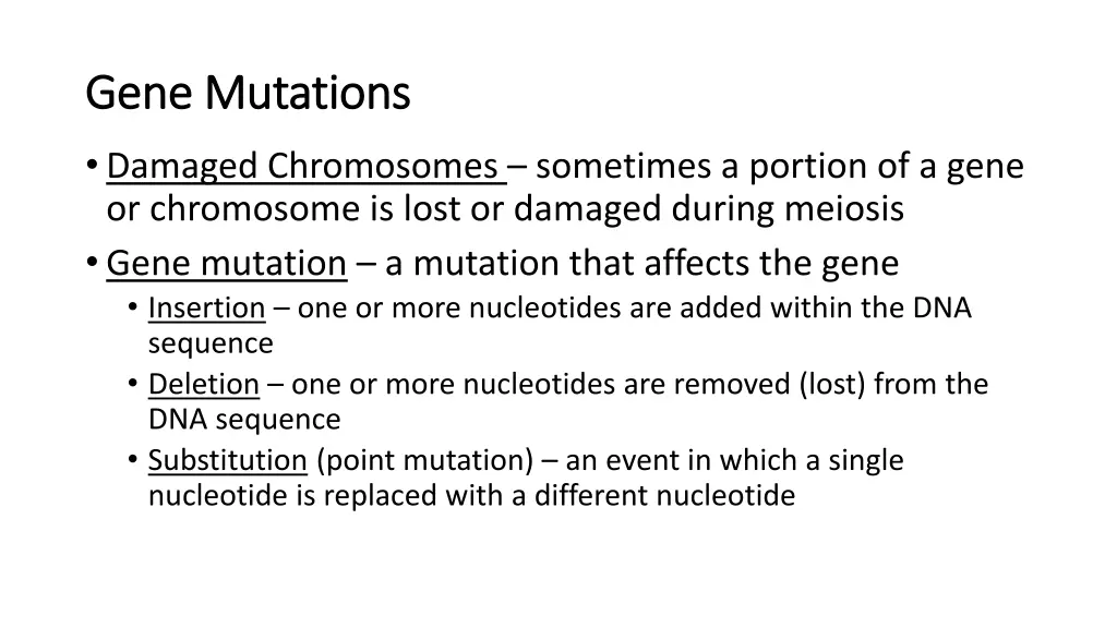 gene mutations gene mutations