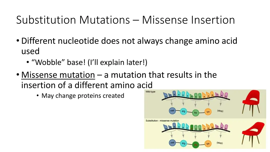 substitution mutations missense insertion