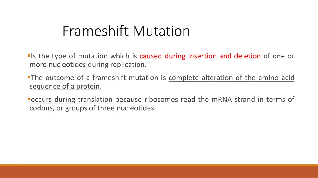 frameshift mutation