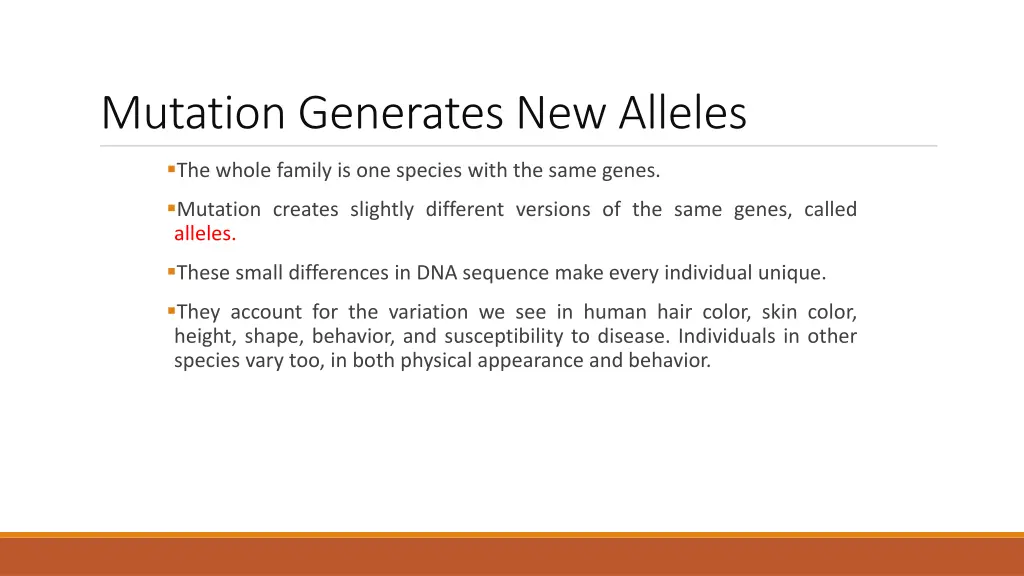 mutation generates new alleles