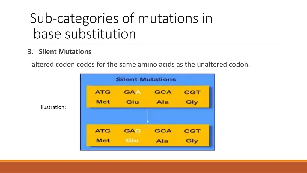 sub categories of mutations in base substitution 2