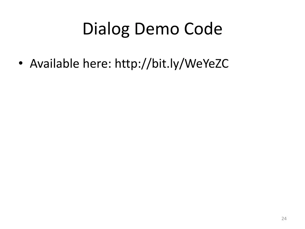 dialog demo code