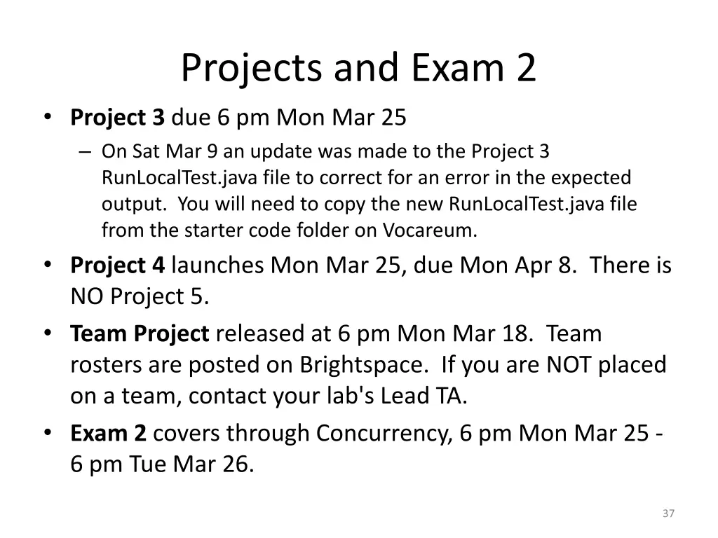 projects and exam 2 project