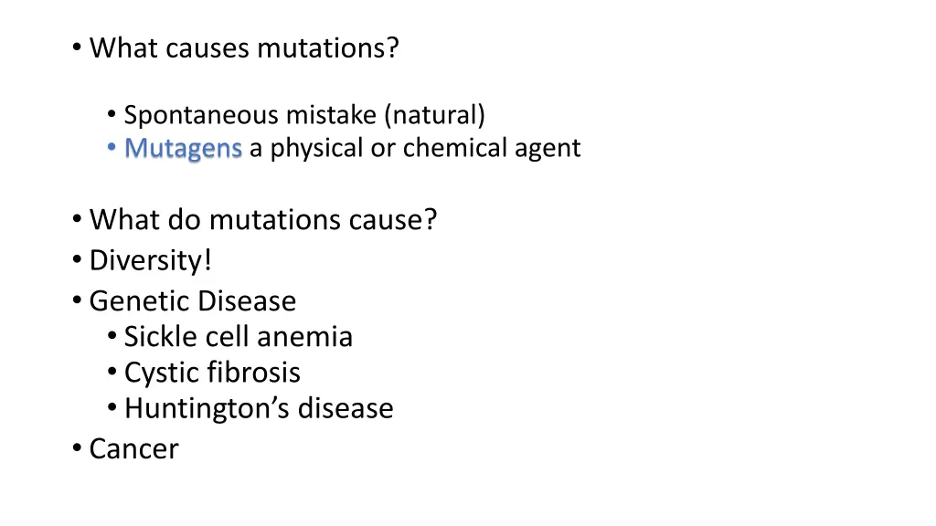 what causes mutations