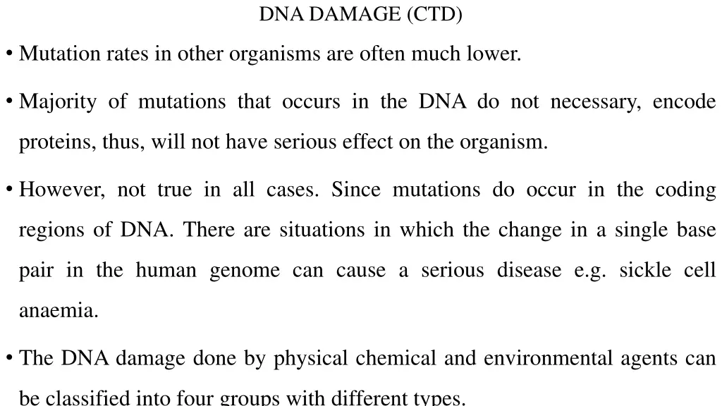 dna damage ctd