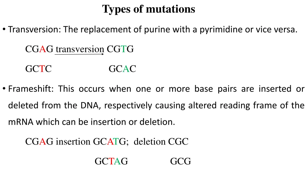 types of mutations 1