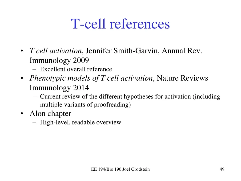 t cell references