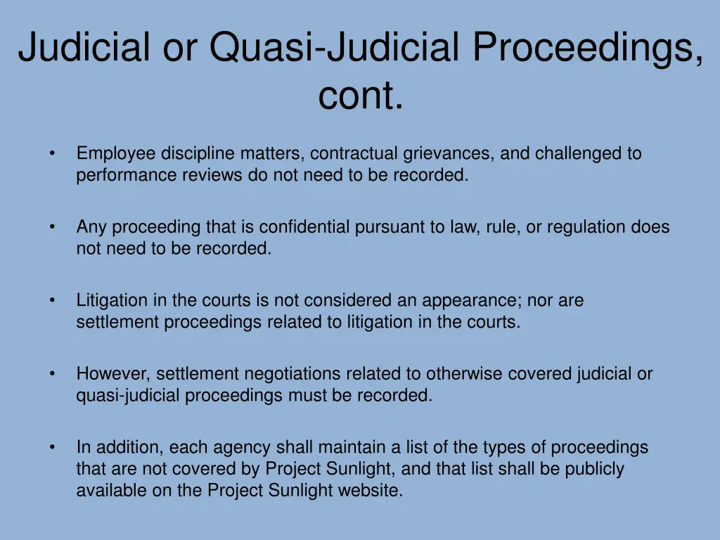 judicial or quasi judicial proceedings cont