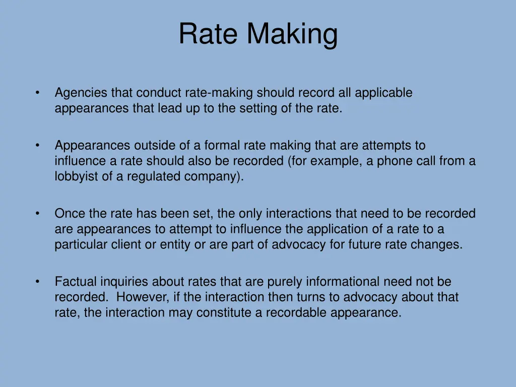 rate making