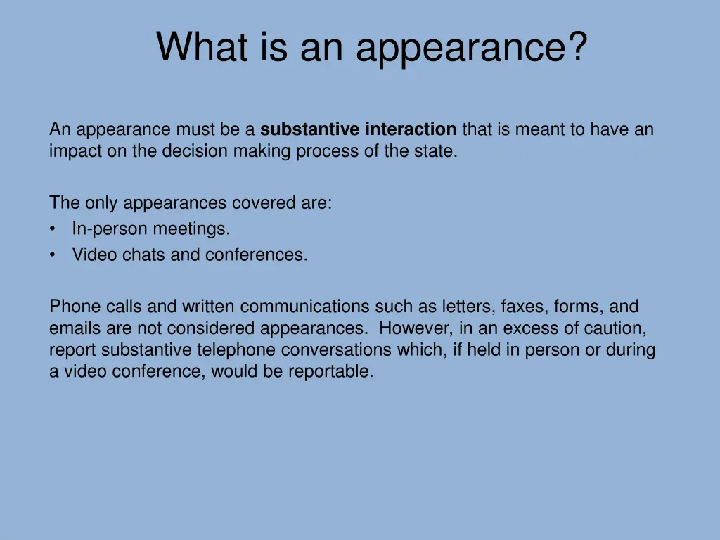 what is an appearance