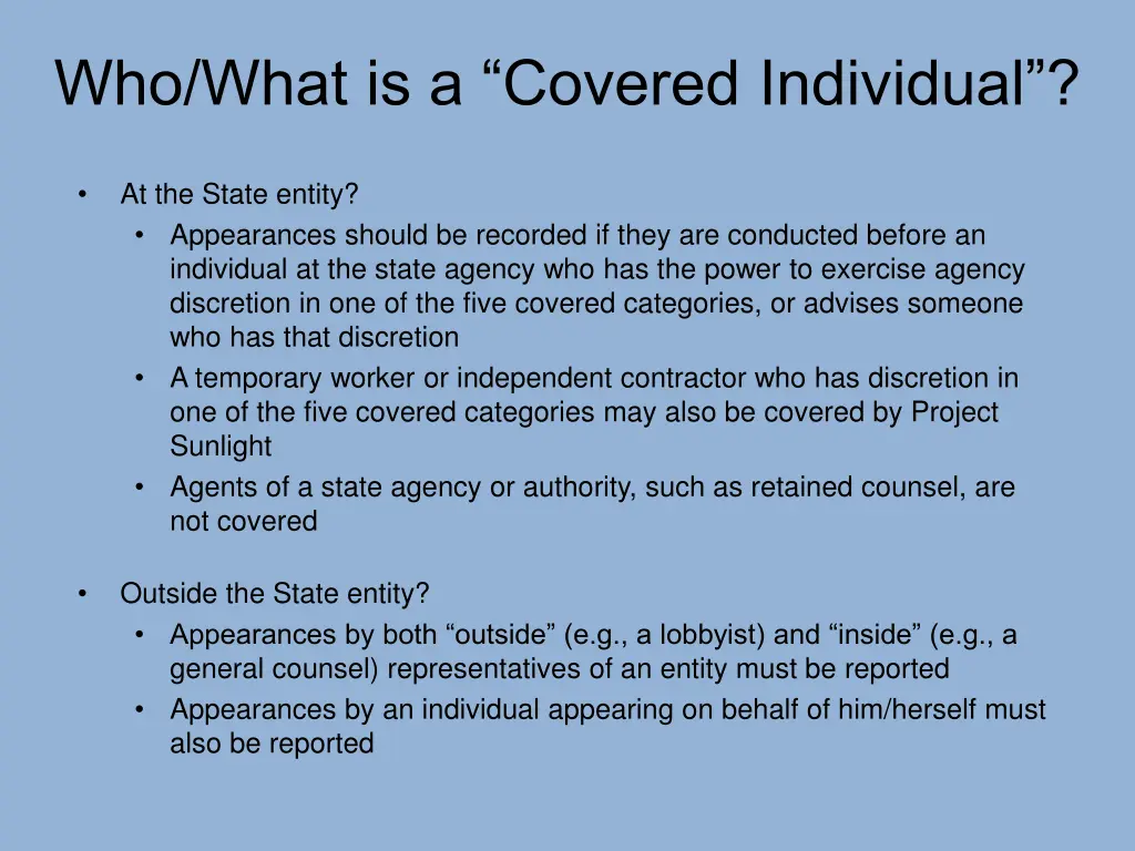 who what is a covered individual