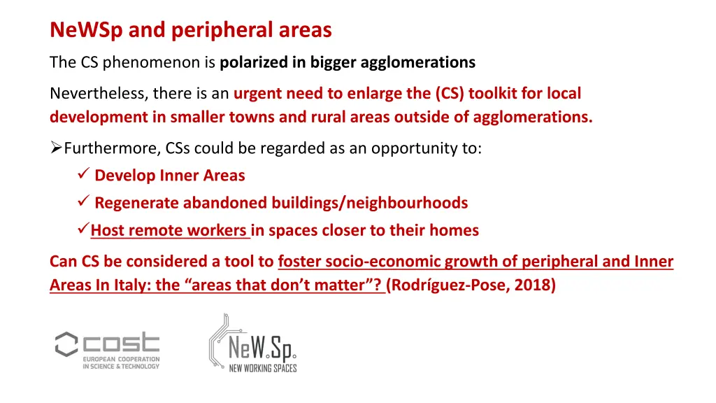 newsp and peripheral areas