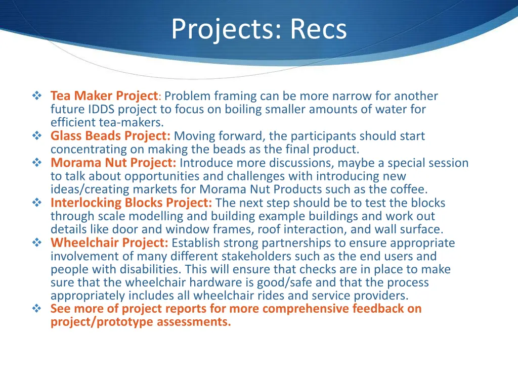 projects recs