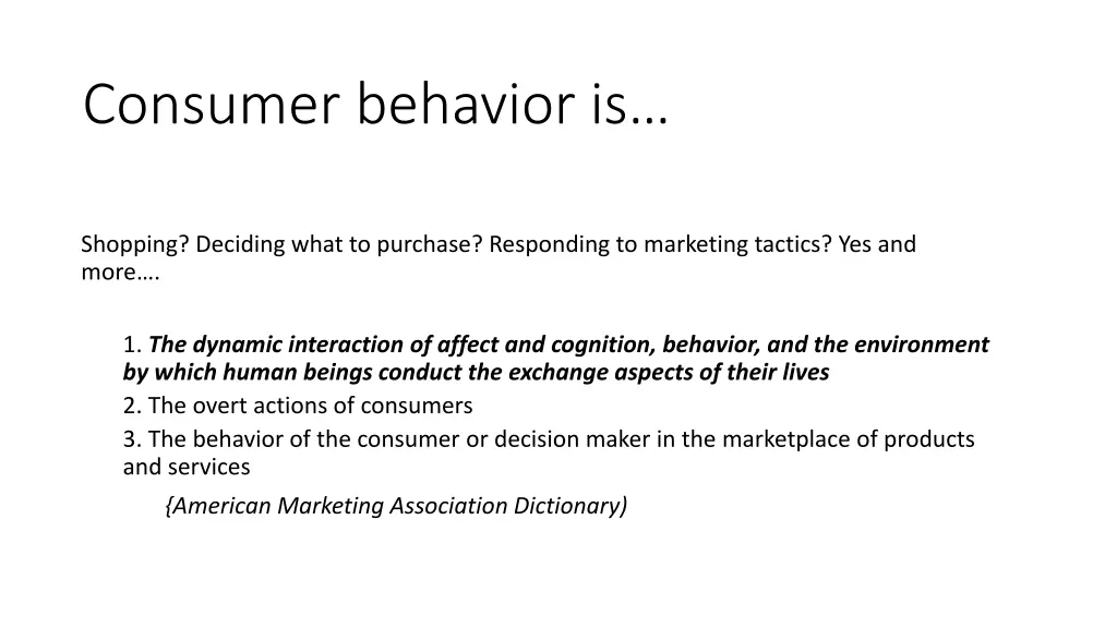 consumer behavior is