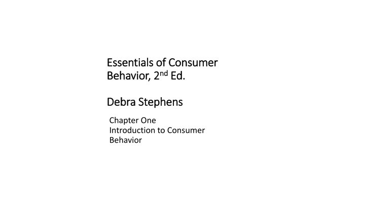 essentials of consumer essentials of consumer