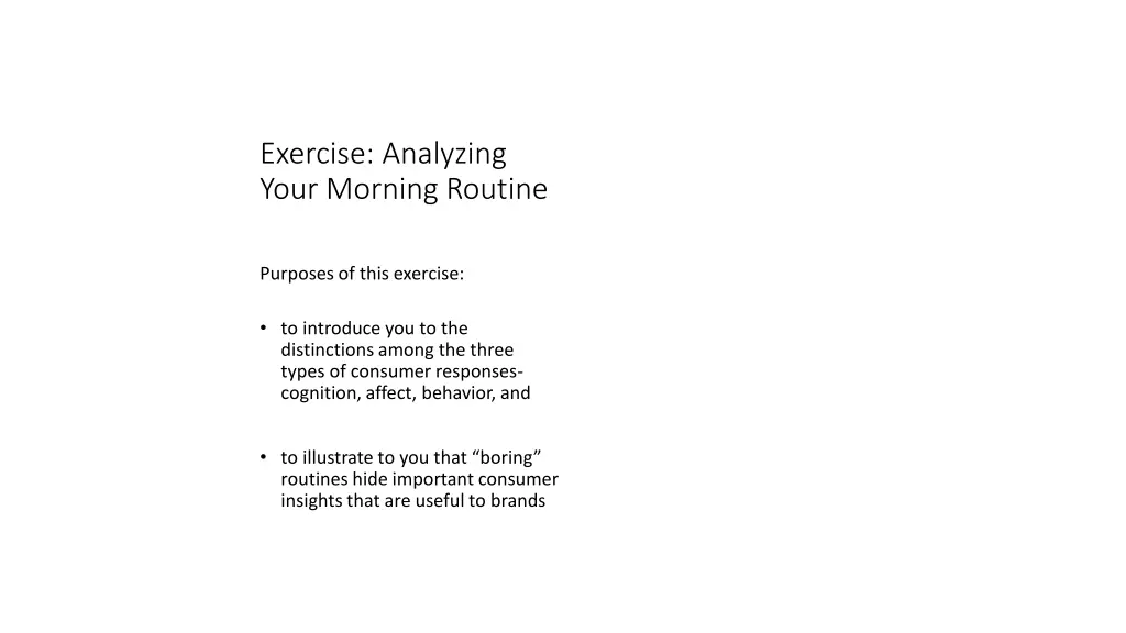 exercise analyzing your morning routine