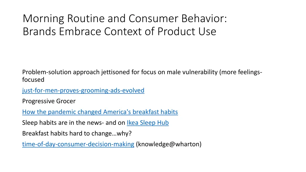 morning routine and consumer behavior brands