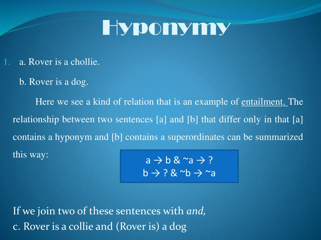 hyponymy