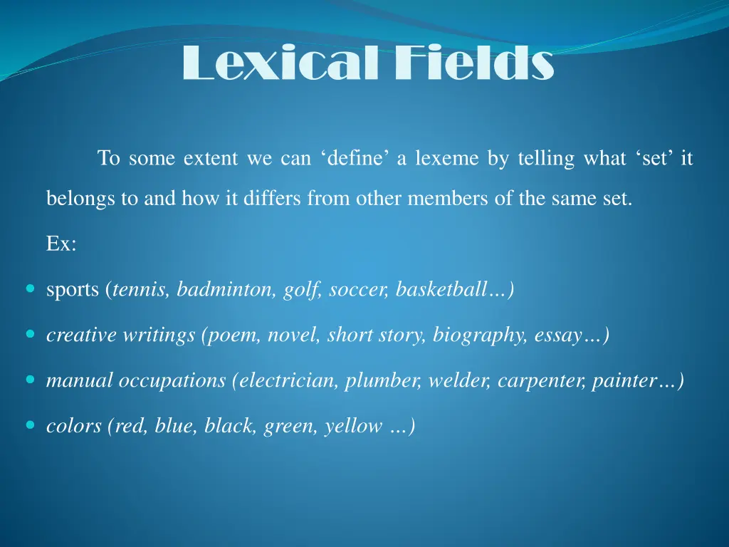 lexical fields