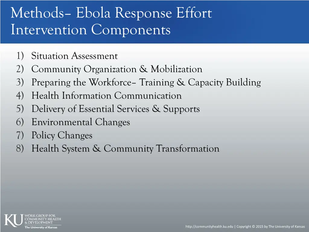 methods ebola response effort intervention