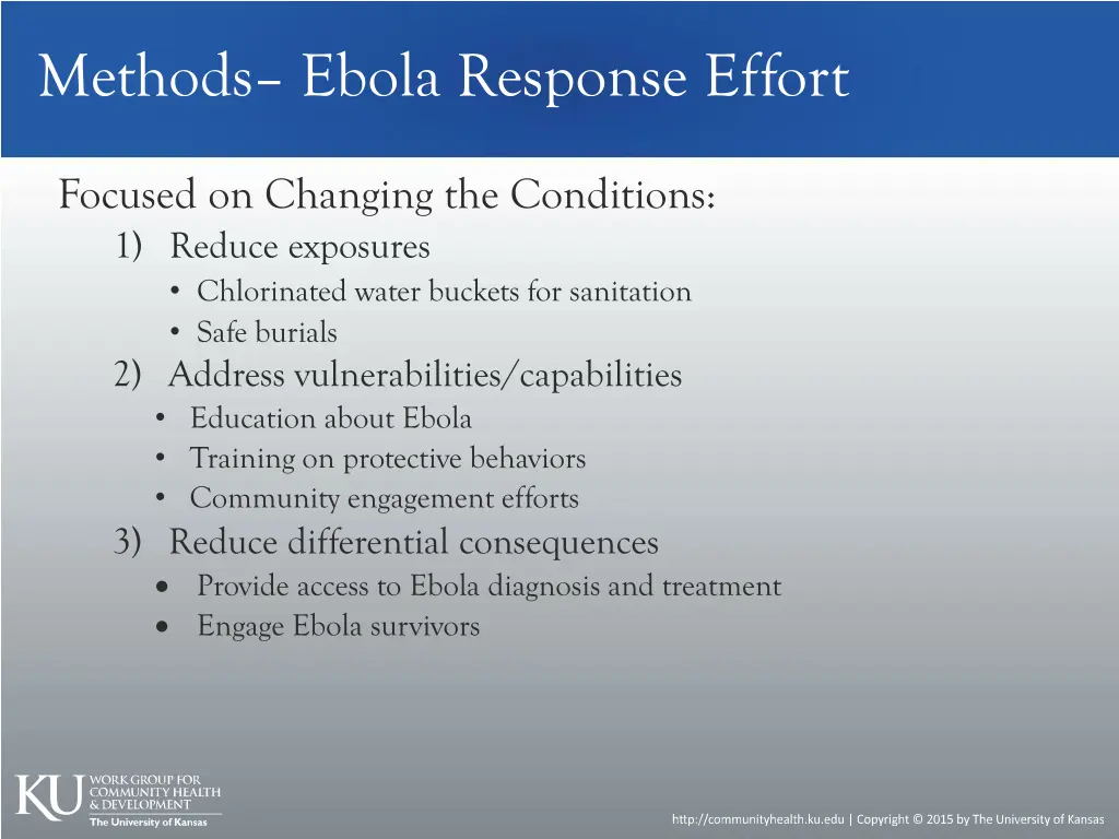 methods ebola response effort