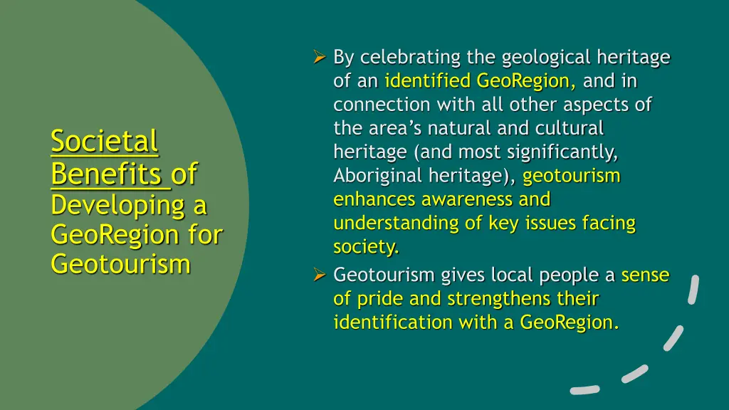 by celebrating the geological heritage