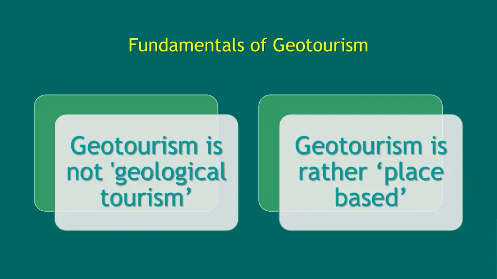 fundamentals of geotourism