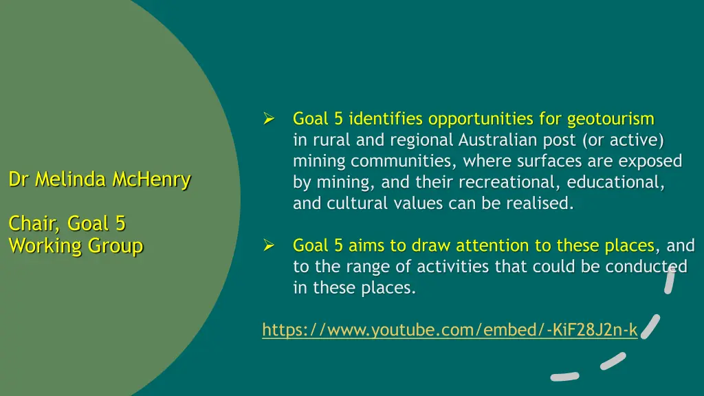 goal 5 identifies opportunities for geotourism