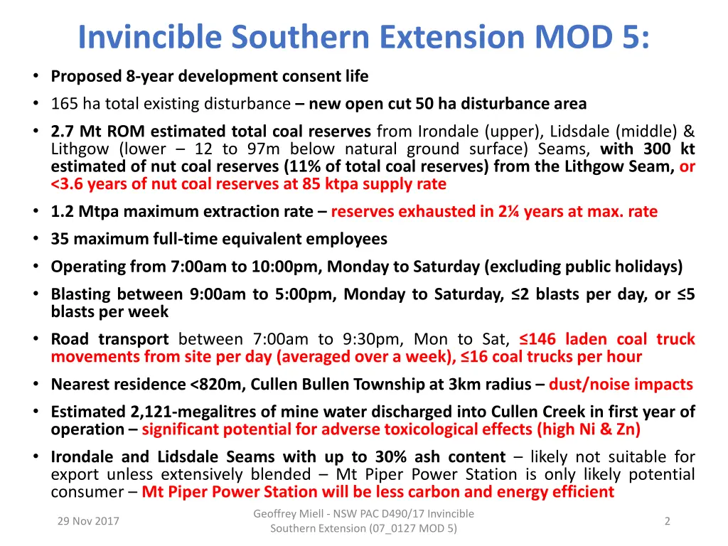 invincible southern extension mod 5 proposed