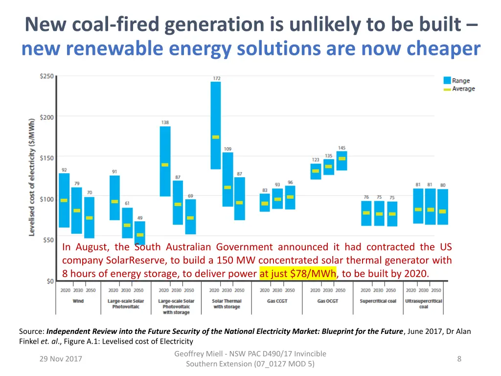 new coal fired generation is unlikely to be built